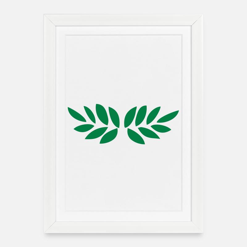 Lorbeerkranz - Gerahmtes Poster (27 × 37 cm) - Weiß