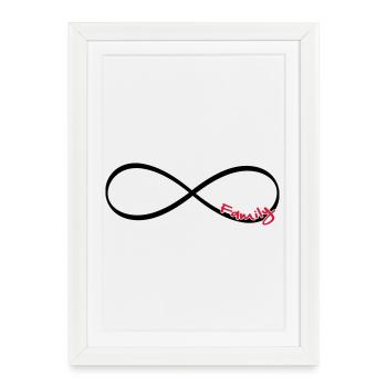 Signe infini famille cadeau amour - Affiche encadrée (27 × 37 cm) - blanc - Devant