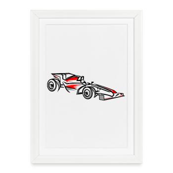 Illustration de voitures de course Conception du sport automobile - Affiche encadrée (27 × 37 cm) - blanc - Devant