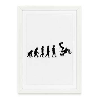 Motocross Superman - Gerahmtes Poster (27 × 37 cm) - Weiß - Vorne