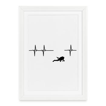 Plongeurs ECG - Affiche encadrée (27 × 37 cm) - blanc - Devant