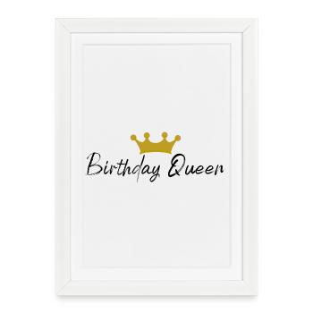 Birthday Queen - Framed poster (27 × 37 cm) - white - Front