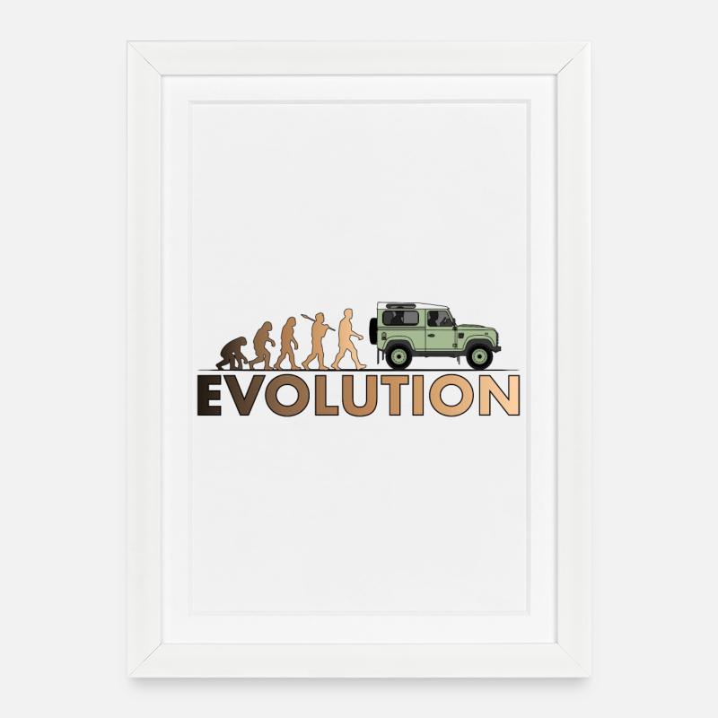 Defender 90 Evolution - Affiche encadrée (27 × 37 cm) - blanc