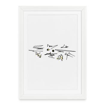 Cat cat - Framed poster (27 × 37 cm) - white - Front