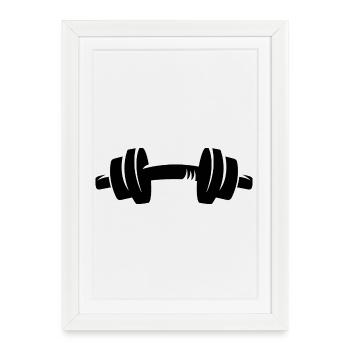 Poids Haltère Fitness Pompe Musculation Symbole - Affiche encadrée (27 × 37 cm) - blanc - Devant