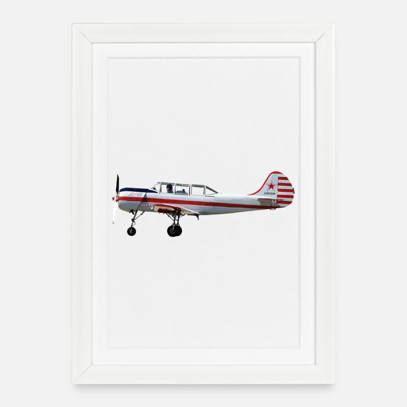 Yak-52 - Gerahmtes Poster (27 × 37 cm) - Weiß