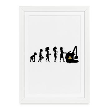 Humour Evolution Manip Radio mobile Radiologie - Affiche encadrée (27 × 37 cm) - blanc - Devant