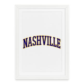 Nashville College Style Logo - Affiche encadrée (27 × 37 cm) - blanc - Devant
