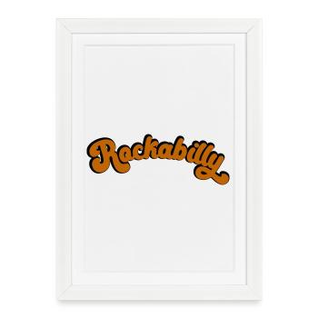 Rockabilly Retro Design dans l’art vintage - Affiche encadrée (27 × 37 cm) - blanc - Devant