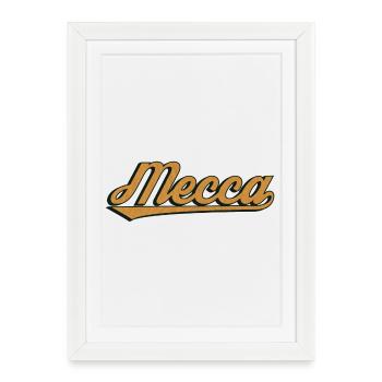 Lettrage vintage de la Mecque - Affiche encadrée (27 × 37 cm) - blanc - Devant