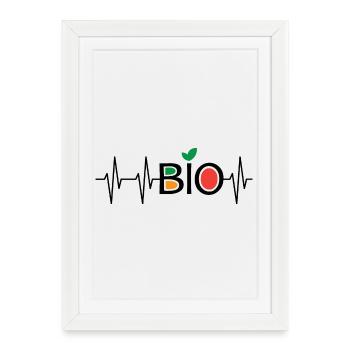 Heartbeat Organic Healthy Heart Rate Symbol Food Nutrition - Framed poster (27 × 37 cm) - white - Front