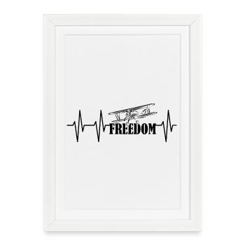 Avion sans impulsion liberté de l’aviation battement de cœur - Affiche encadrée (27 × 37 cm) - blanc - Devant
