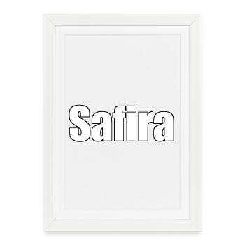 Safira - (Nom humain) - Affiche encadrée (27 × 37 cm) - blanc - Devant