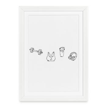 Fitness Sports Accessories - black - Framed poster (27 × 37 cm) - white - Front