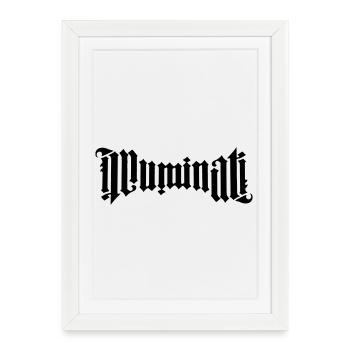 Ambigram Illuminati - Affiche encadrée (27 × 37 cm) - blanc - Devant
