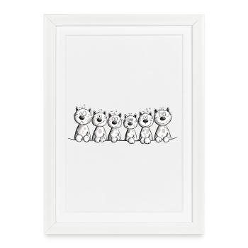 Cats Family Cat Friend Cat Team - Framed poster (27 × 37 cm) - white - Front