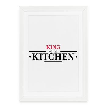 Roi de la cuisine - Affiche encadrée (27 × 37 cm) - blanc - Devant
