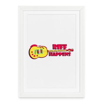 Riff Happens - Cool Rock Guitar - Framed poster (27 × 37 cm) - white - Front
