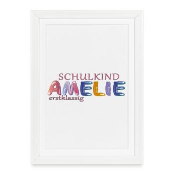 Écolier École Amélie - Affiche encadrée (27 × 37 cm) - blanc - Devant