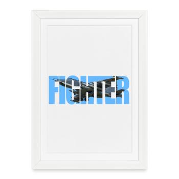 Fighter Su-25 - Framed poster (27 × 37 cm) - white - Front