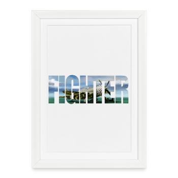 Fighter P-47 Thunderbolt - Framed poster (27 × 37 cm) - white - Front