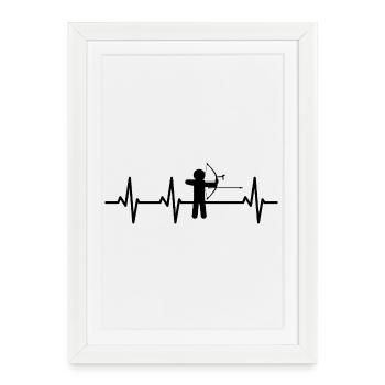 Archery Heart Line - Framed poster (27 × 37 cm) - white - Front