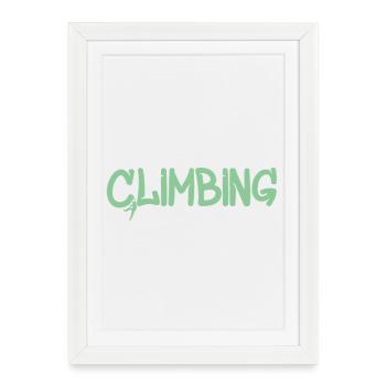 Grimpe Graffiti : Logo d’escalade - Affiche encadrée (27 × 37 cm) - blanc - Devant