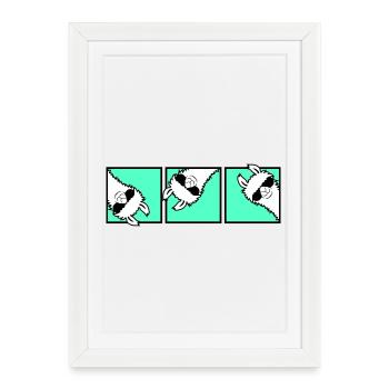 Trio de lunettes de soleil Lama Cool Looking Friends Team - Affiche encadrée (27 × 37 cm) - blanc - Devant