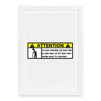 Retraité  - Affiche encadrée (27 × 37 cm) - blanc - Devant