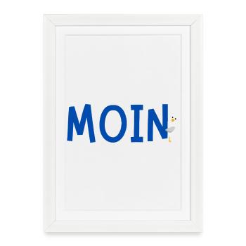 Bonjour - Affiche encadrée (27 × 37 cm) - blanc - Devant