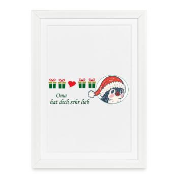 Grandma loves you very much Christmas - Framed poster (27 × 37 cm) - white - Front