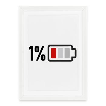 Low battery - Framed poster (27 × 37 cm) - white - Front