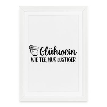 Tasse de vin chaud annonçant Noël - Affiche encadrée (27 × 37 cm) - blanc - Devant