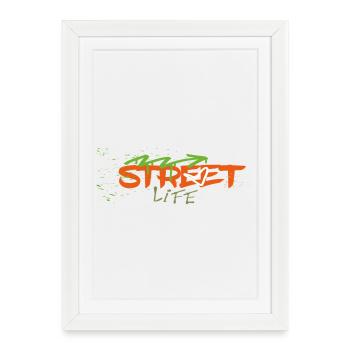Vie de rue Graffiti - Affiche encadrée (27 × 37 cm) - blanc - Devant