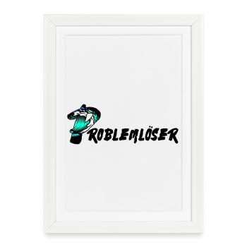 Problem solver text - Framed poster (27 × 37 cm) - white - Front