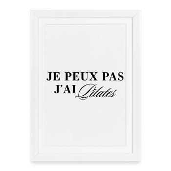 Je peux pas j’ai pilates humour cadeau - Affiche encadrée (27 × 37 cm) - blanc - Devant
