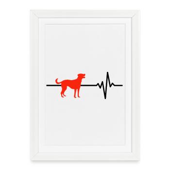 Le chien est mon battement de cœur, amoureux des chiens, les chiens - Affiche encadrée (27 × 37 cm) - blanc - Devant
