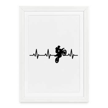 Heart Line Motocross Riders - Framed poster (27 × 37 cm) - white - Front