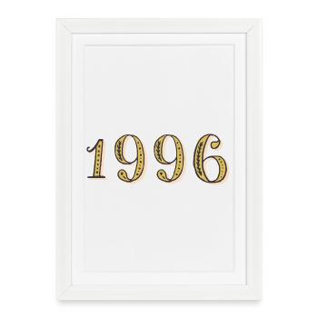 1996 Vintage 1996 Geburtstagsgeschenk - Gerahmtes Poster (27 × 37 cm) - Weiß - Vorne