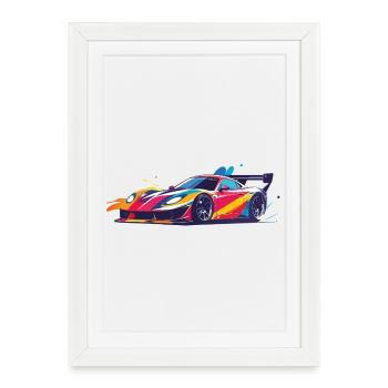 Une carrosserie de course de drift super cool - Affiche encadrée (27 × 37 cm) - blanc - Devant