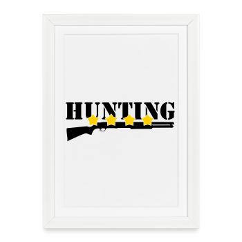Chasse - Chasseur - Affiche encadrée (27 × 37 cm) - blanc - Devant