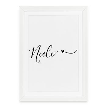 Neele Last name First name Decorative - Framed poster (27 × 37 cm) - white - Front
