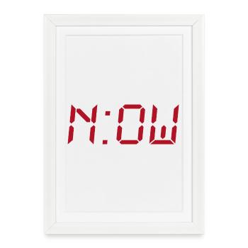 NOW – Typography Design without Background - Framed poster (27 × 37 cm) - white - Front