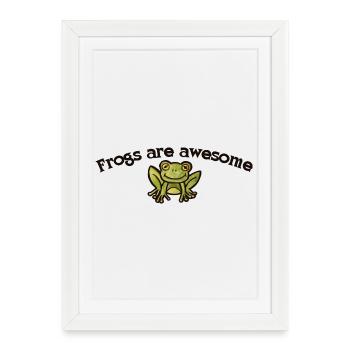 Les grenouilles sont super graphiques - Affiche encadrée (27 × 37 cm) - blanc - Devant