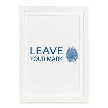 Royal Blue Fingerprint Design – Leave Your Mark - Framed poster (27 × 37 cm) - white - Front