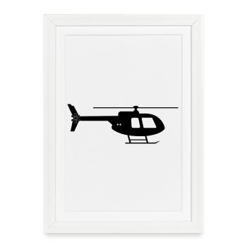 Helicopter - Framed poster (27 × 37 cm) - white - Front