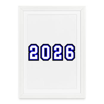 2026 Jahr - Gerahmtes Poster (27 × 37 cm) - Weiß - Vorne