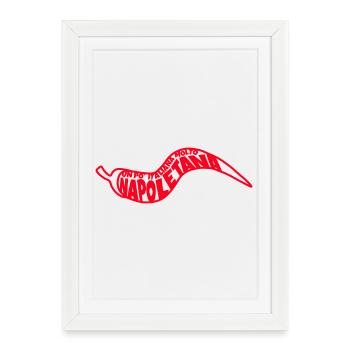 Piment Napoli Typo-Art - Affiche encadrée (27 × 37 cm) - blanc - Devant