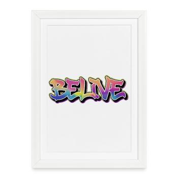 CRÉEZ LE GRAFFITI ARC-EN-CIEL - Affiche encadrée (27 × 37 cm) - blanc - Devant