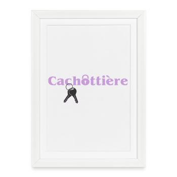Cachottière Clés et Mystère - Affiche encadrée (27 × 37 cm) - blanc - Devant